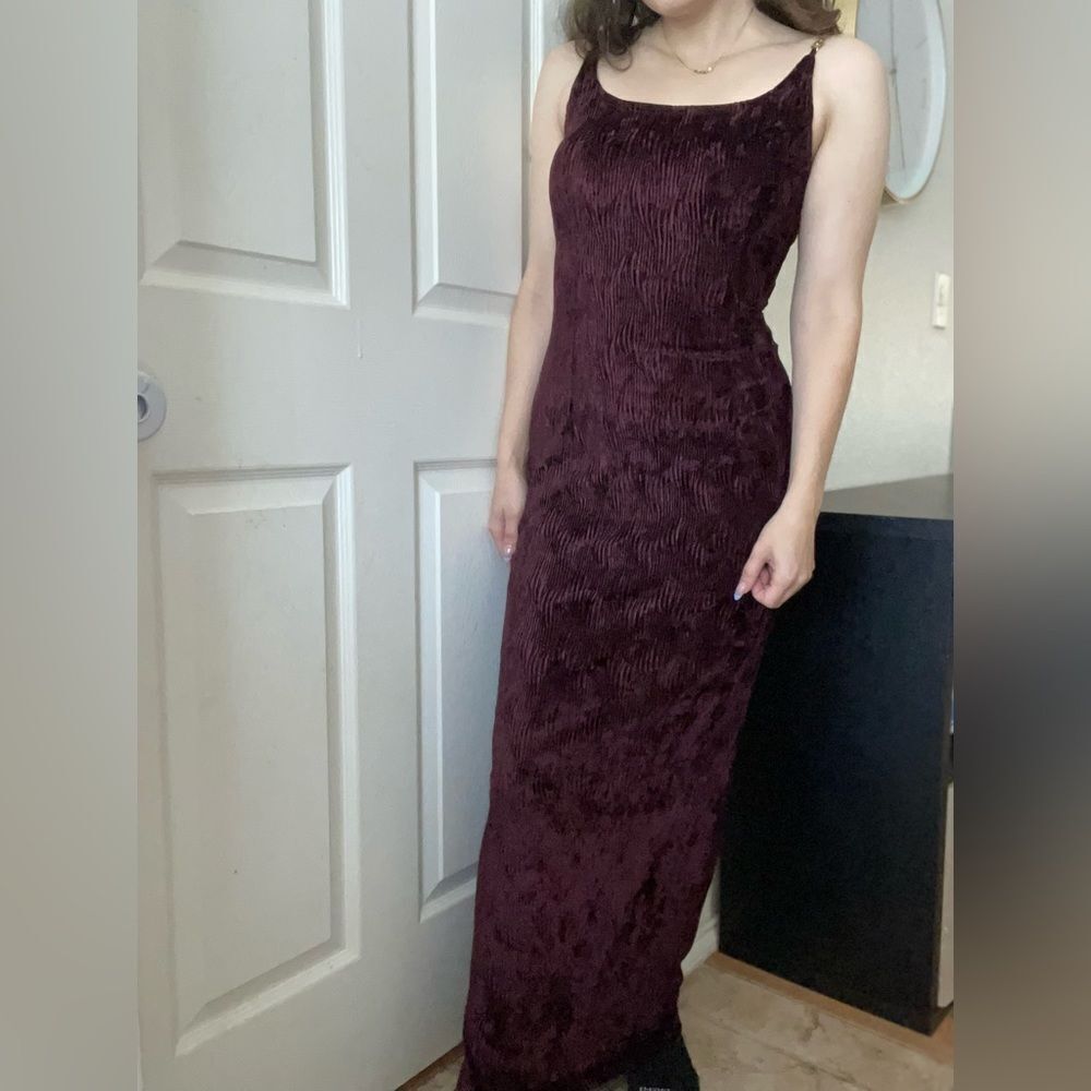 Jessica McClintock Gunne Sax Vintage‎ Velvet Textured Boho Witchcore Maxi Dress